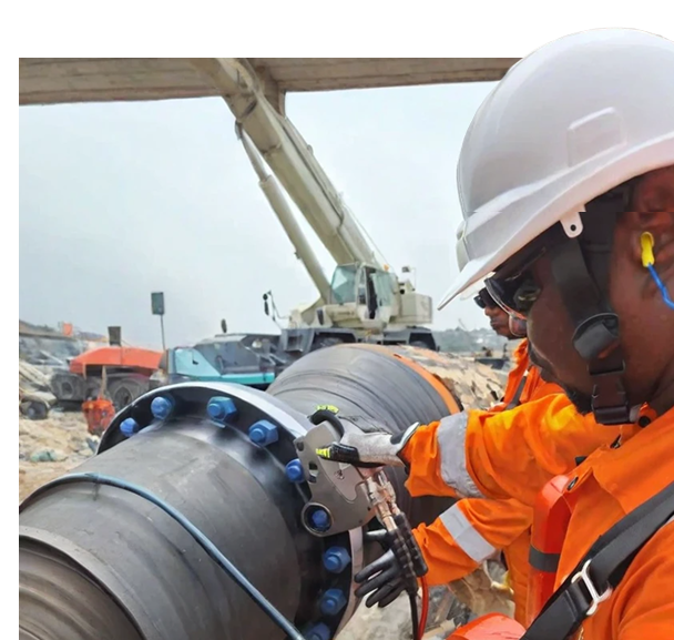 An offshore engineer working